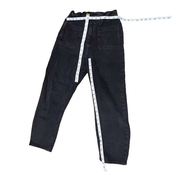 Zara Black Cinched Elastic Waistband Baggy Jeans Size 4 Women’s - Picture 4 of 5